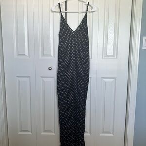 Lulu's Black and White Spaghetti Strap Slip Maxi Dress